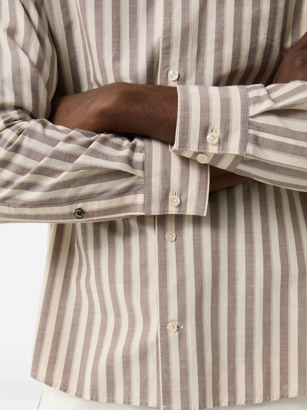 BOGNER Heiko striped cotton shirt Beige