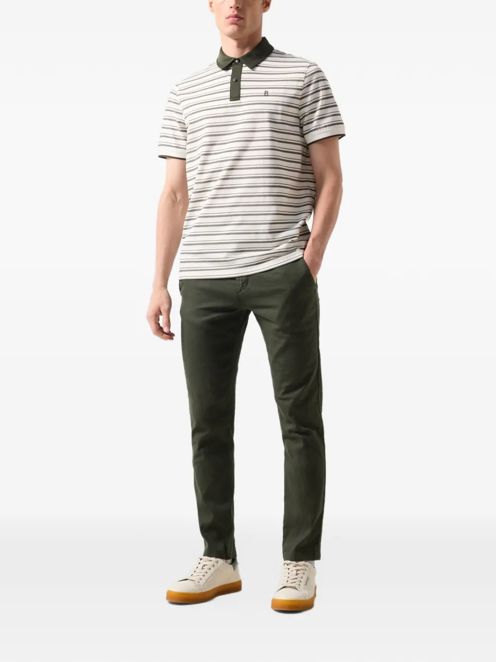 BOGNER Timo striped polo shirt Wit