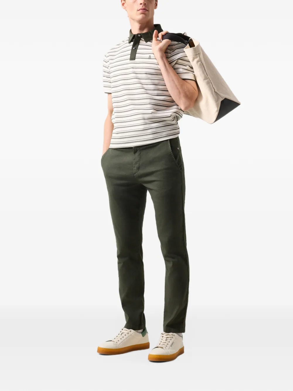 BOGNER Timo striped polo shirt Wit