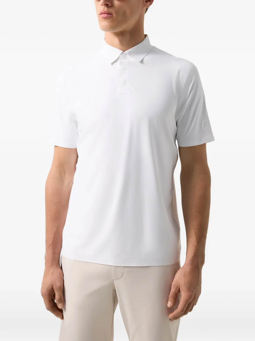 BOGNER perforated logo-print Polo shirt - Weiß