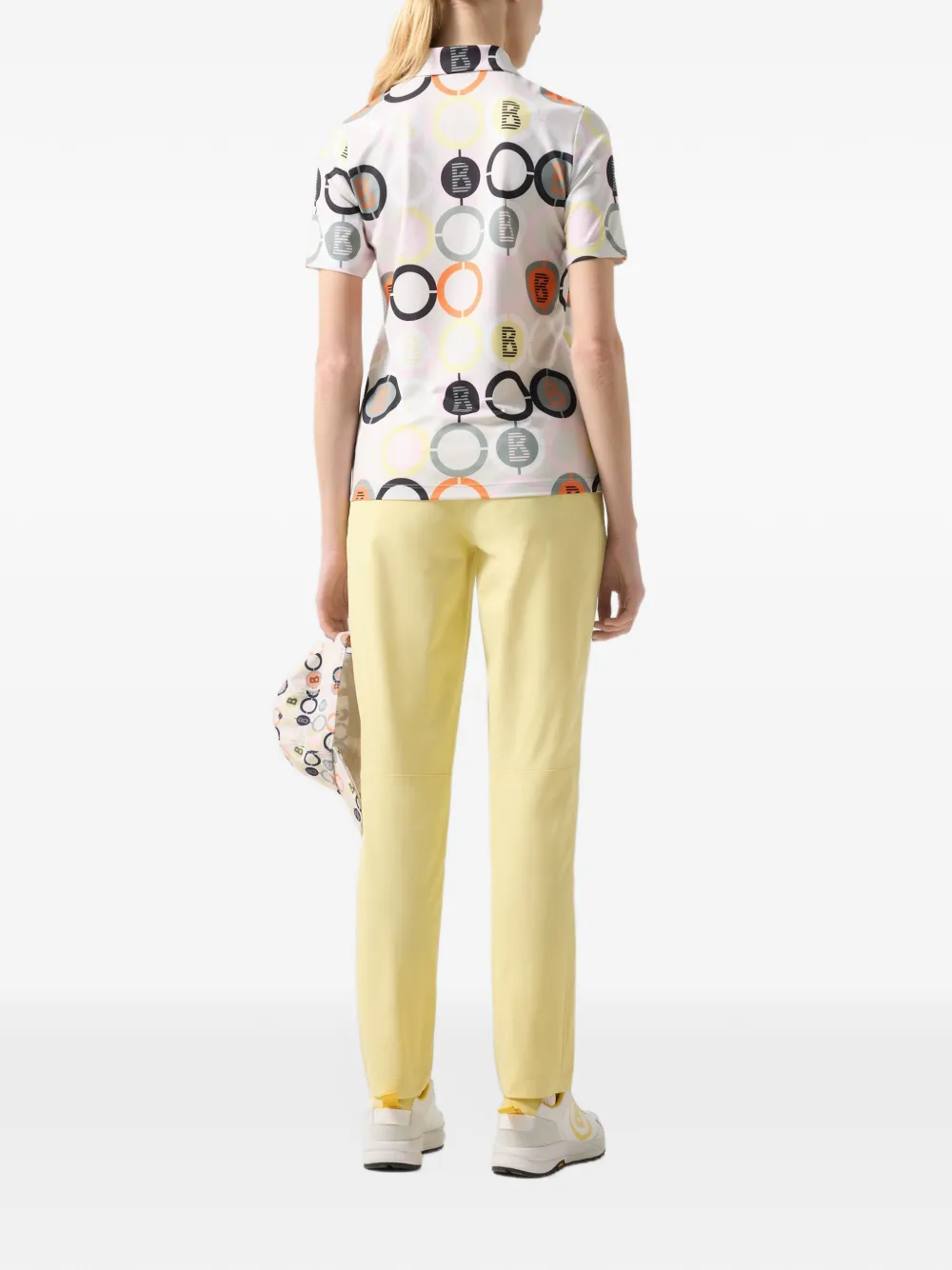 BOGNER Taya logo-print zip-neck Polo shirt Wit