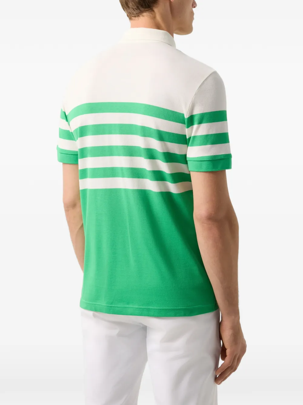 BOGNER Antonio striped piqué polo shirt Groen