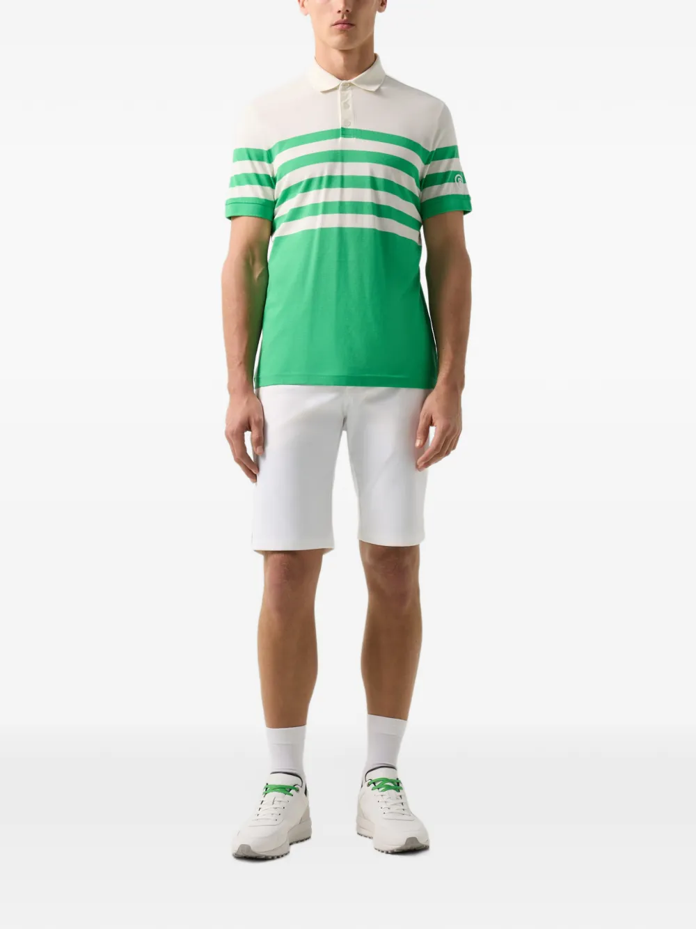 BOGNER Antonio striped piqué polo shirt Groen