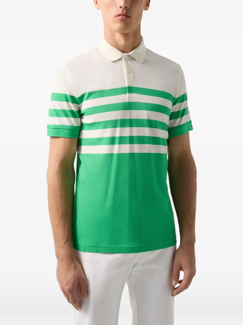 BOGNER Antonio striped piqué polo shirt Groen