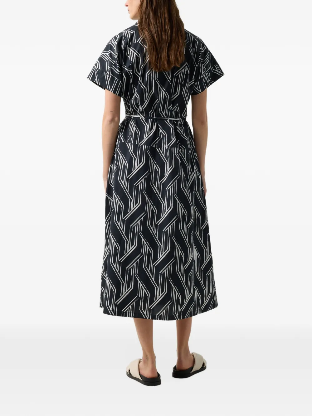 BOGNER Roxana graphic-print maxi shirt dress Zwart