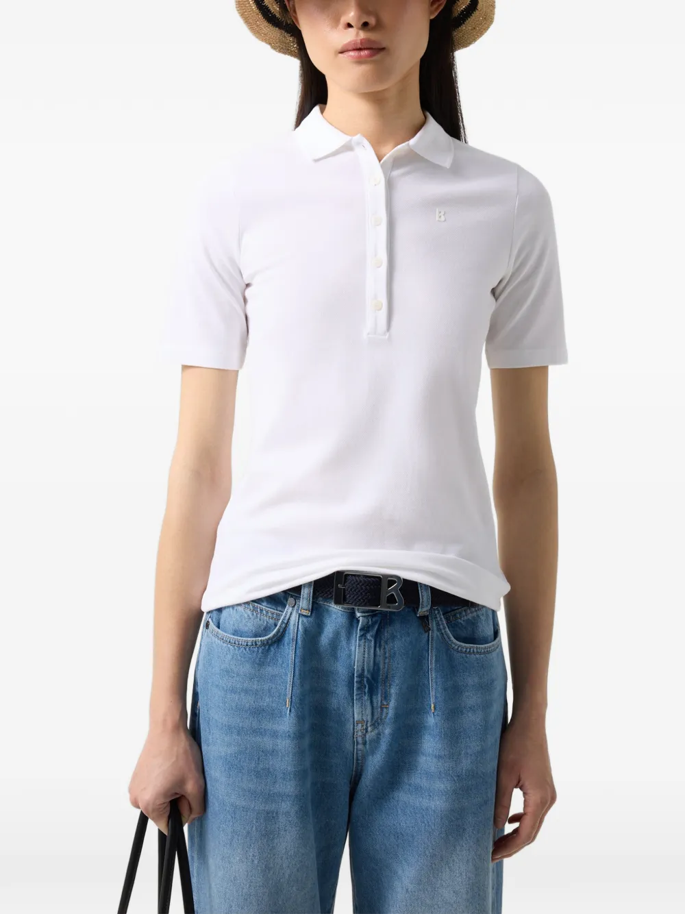 BOGNER Malika logo-print Polo-shirt Wit