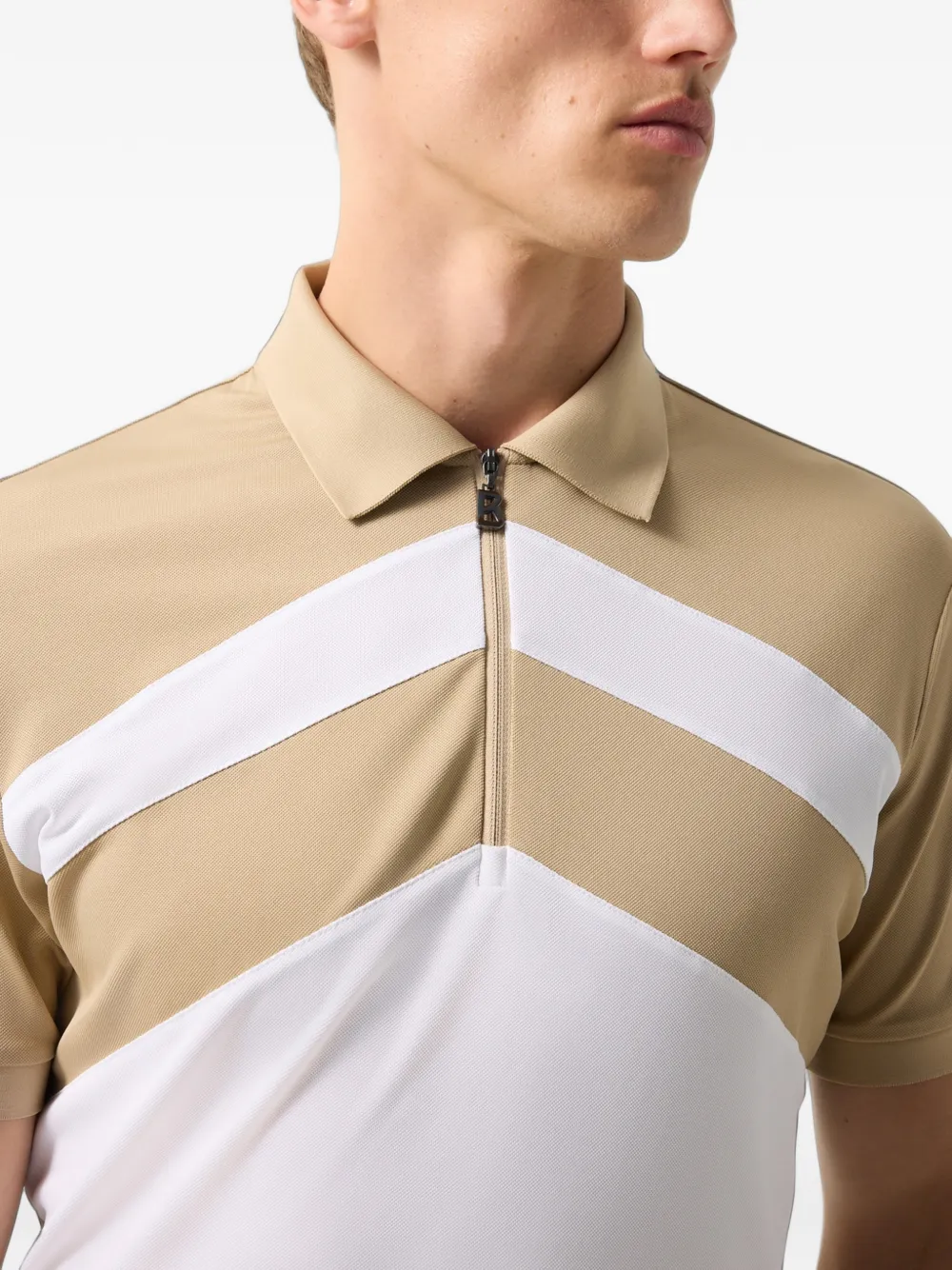 BOGNER Cuno colour-block polo shirt Beige