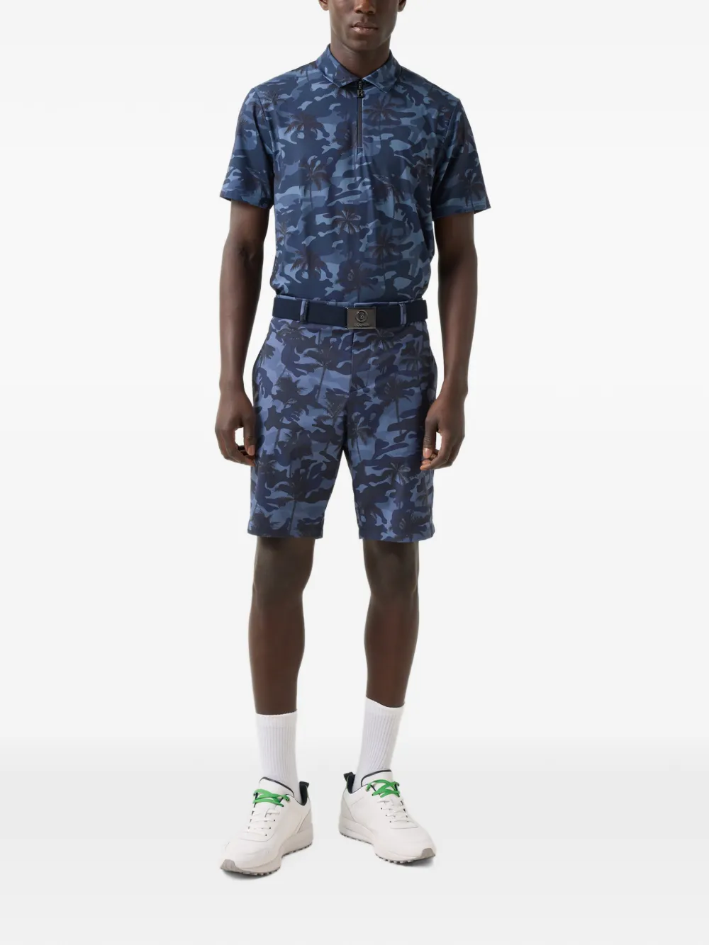 BOGNER Taron camouflage palm-print polo shirt Blauw