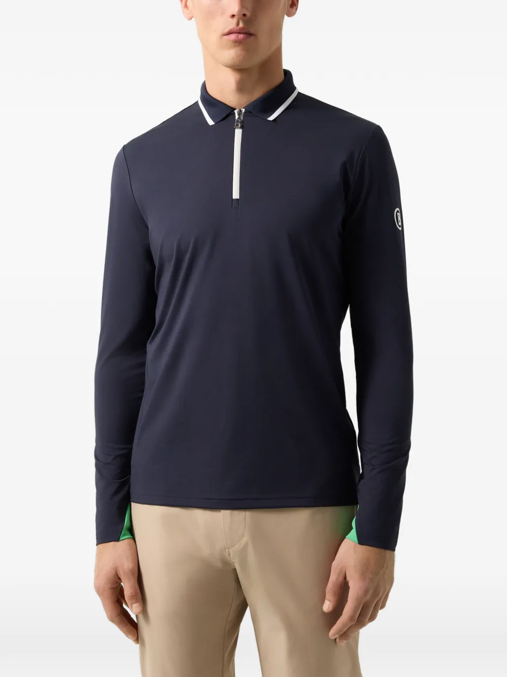 BOGNER Jonah long-sleeve polo shirt Blauw