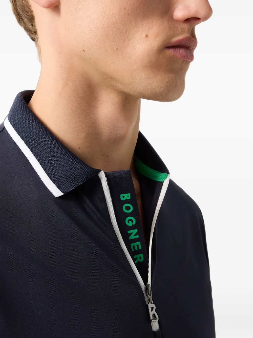 BOGNER Jonah long-sleeve polo shirt Blauw