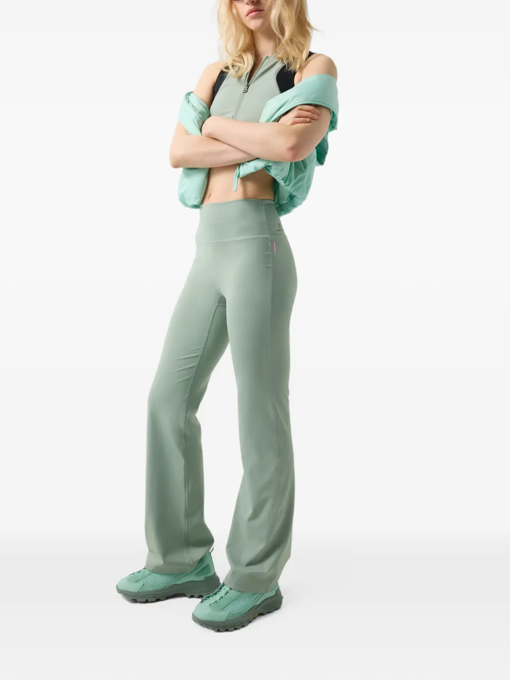 BOGNER FIRE+ICE Caia half-zip crop top Groen