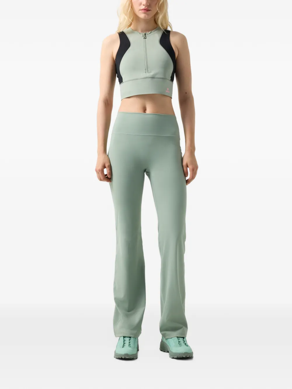 BOGNER FIRE+ICE Caia half-zip crop top Groen