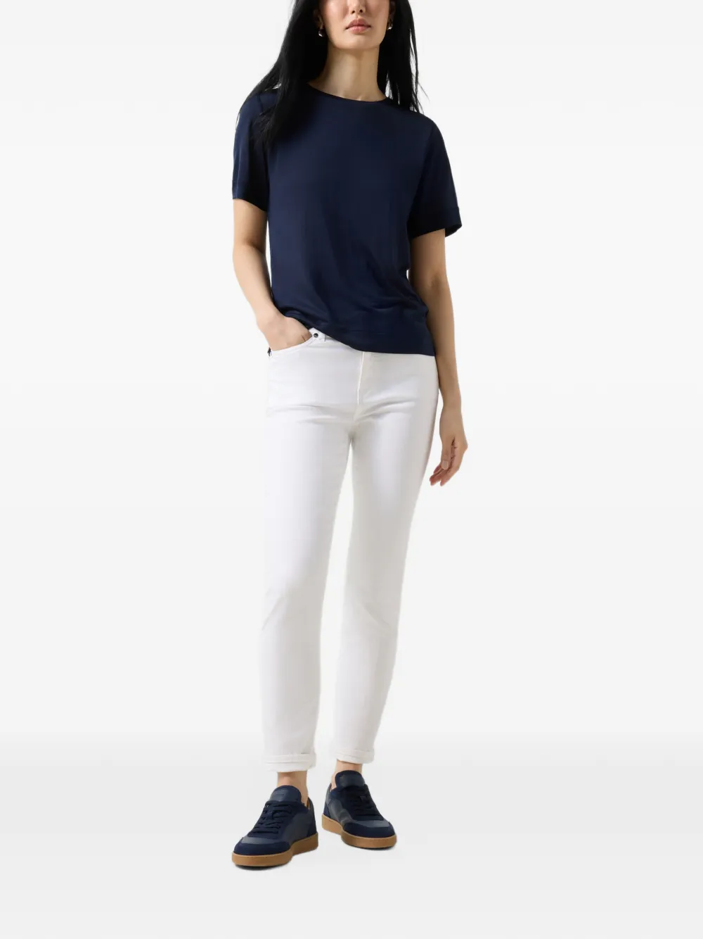 BOGNER Sienna logo-print T-shirt Blauw