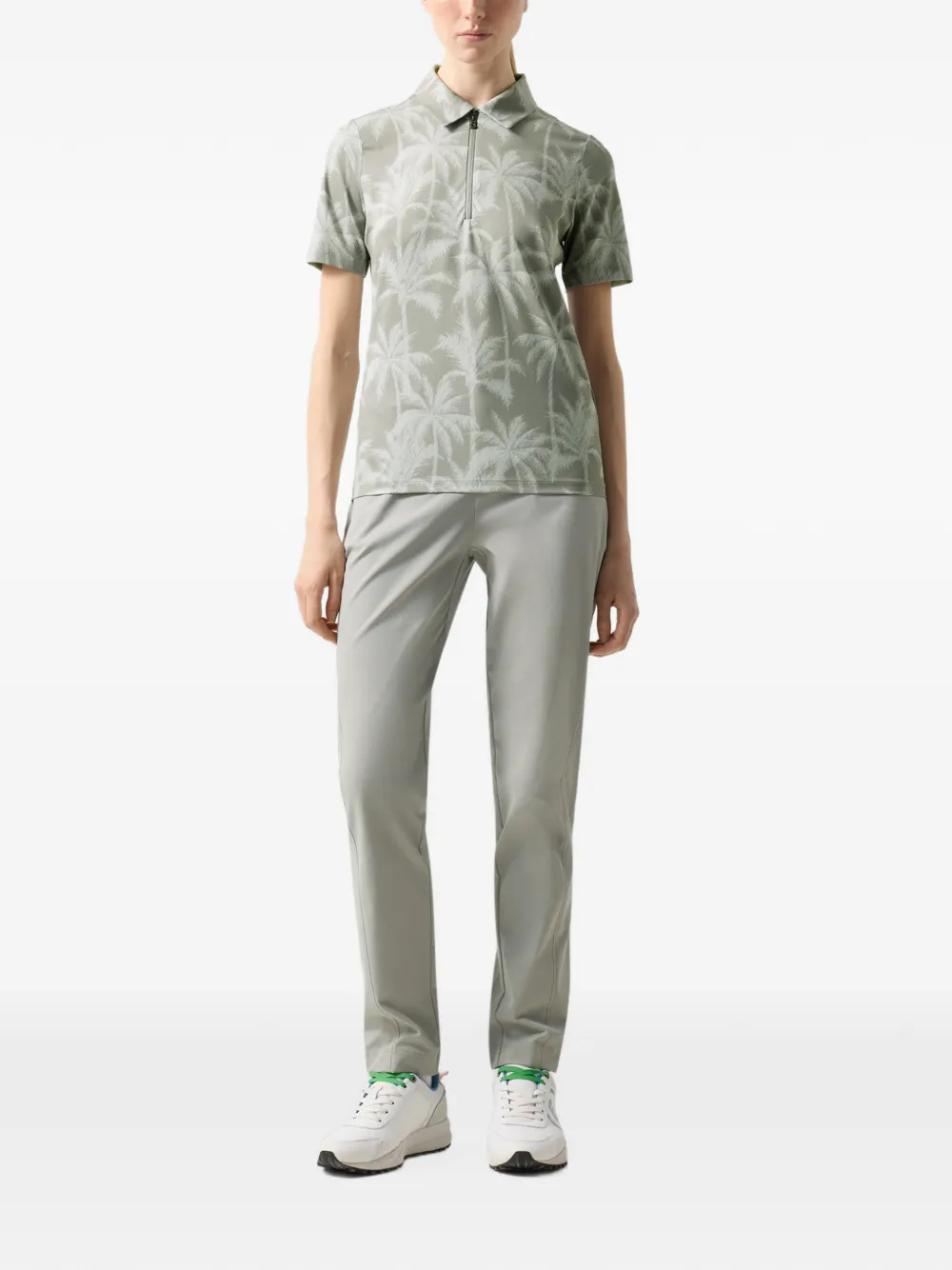 BOGNER Taya palm-print polo shirt Groen