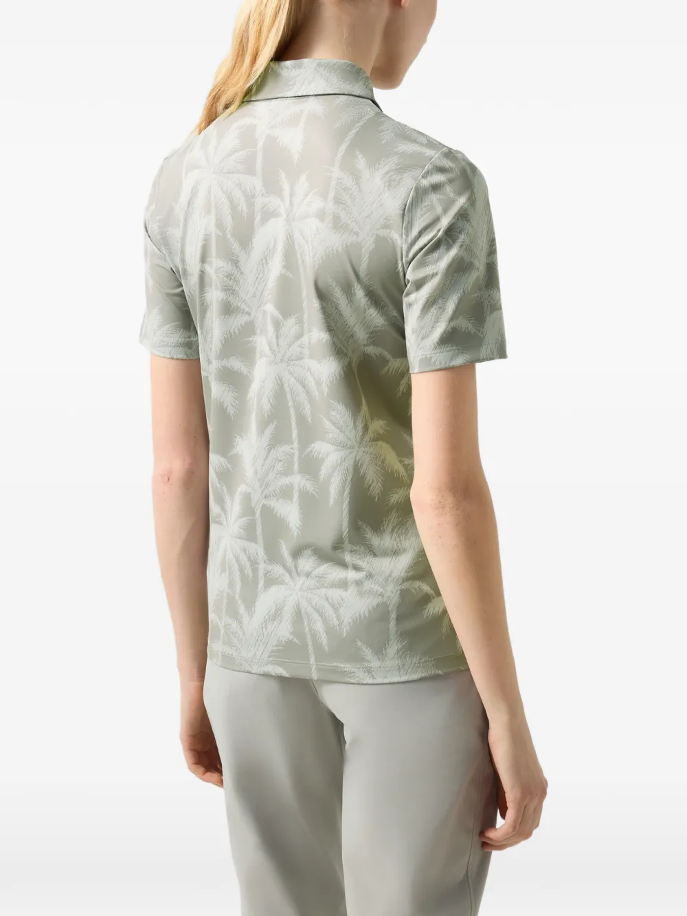 BOGNER Taya palm-print polo shirt Groen