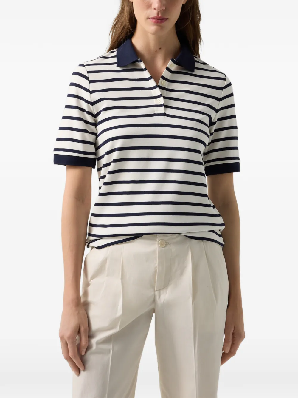 BOGNER Rea striped polo shirt Wit
