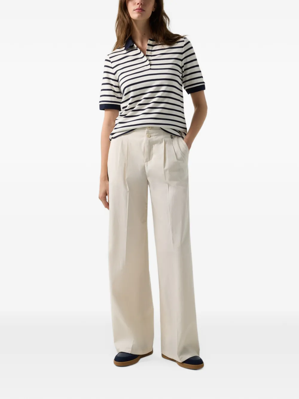 BOGNER Rea striped polo shirt Wit