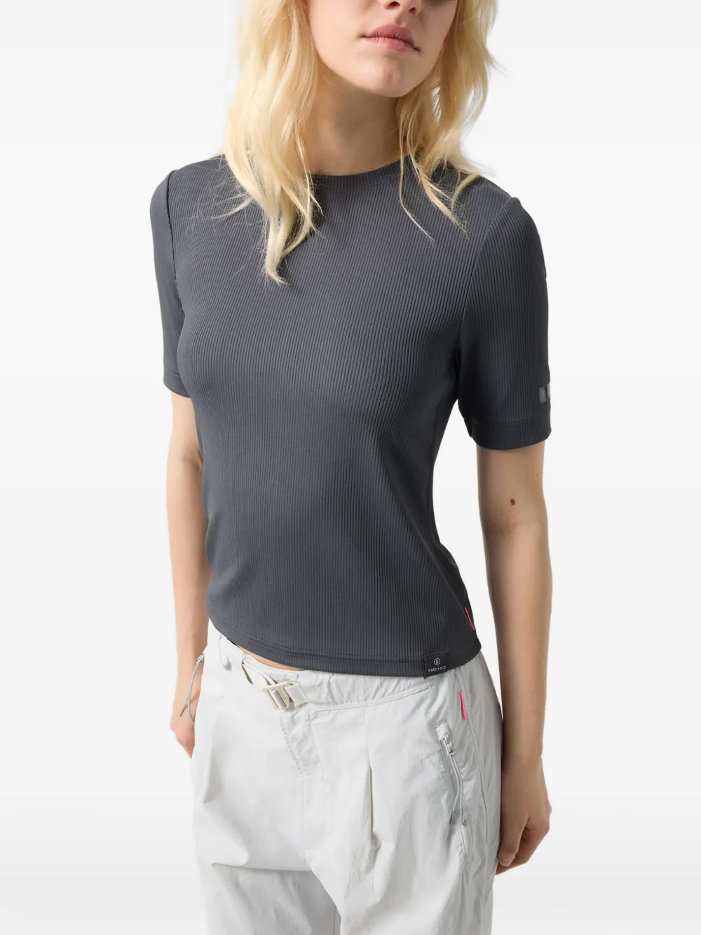 BOGNER FIRE+ICE Elke ribbed T-shirt Grijs