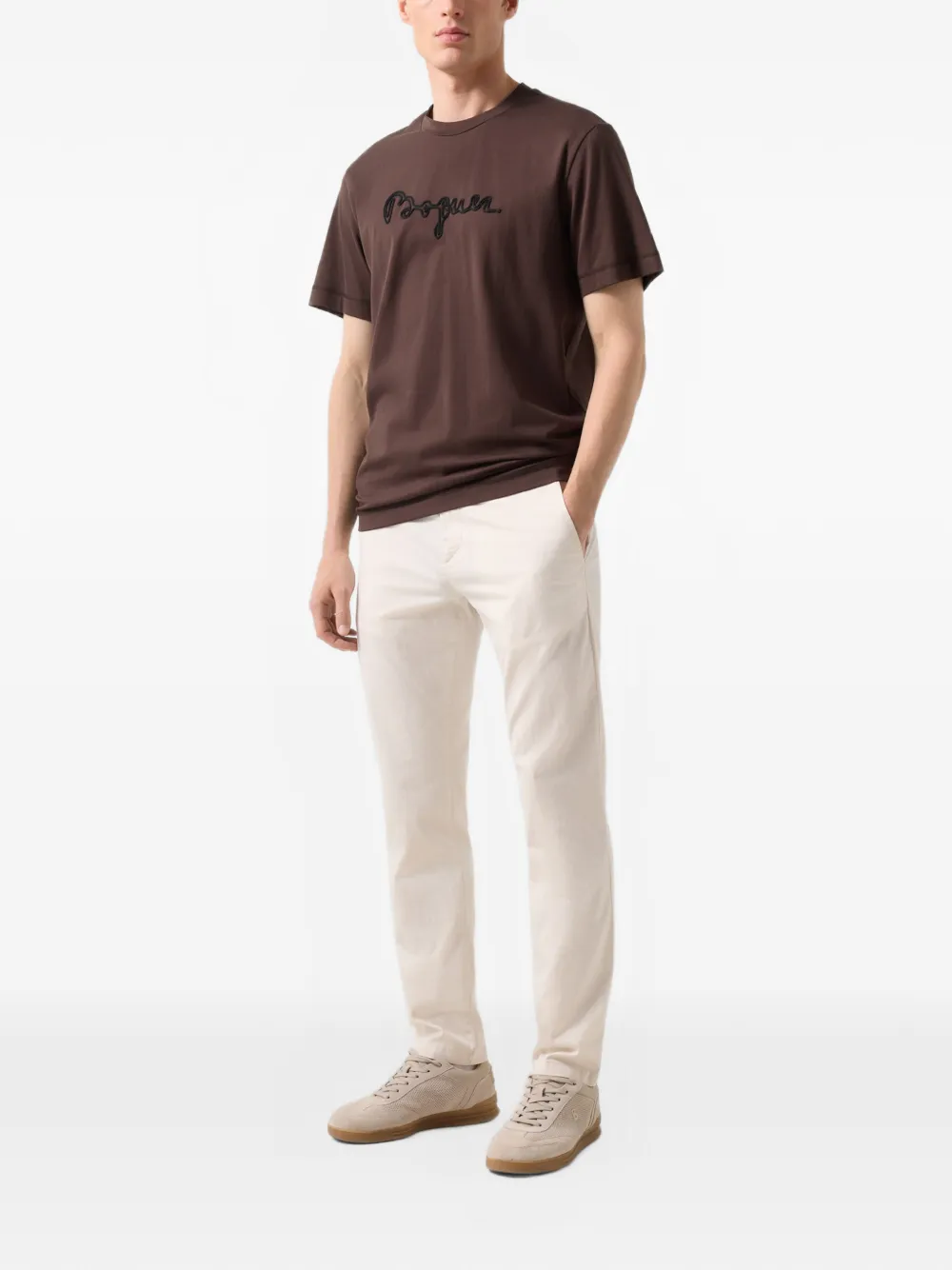 BOGNER Lukas logo-embroidered T-shirt Bruin