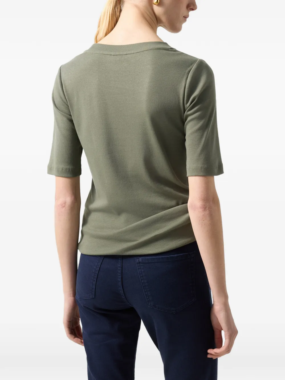 BOGNER Nikini logo-stitch T-shirt Groen
