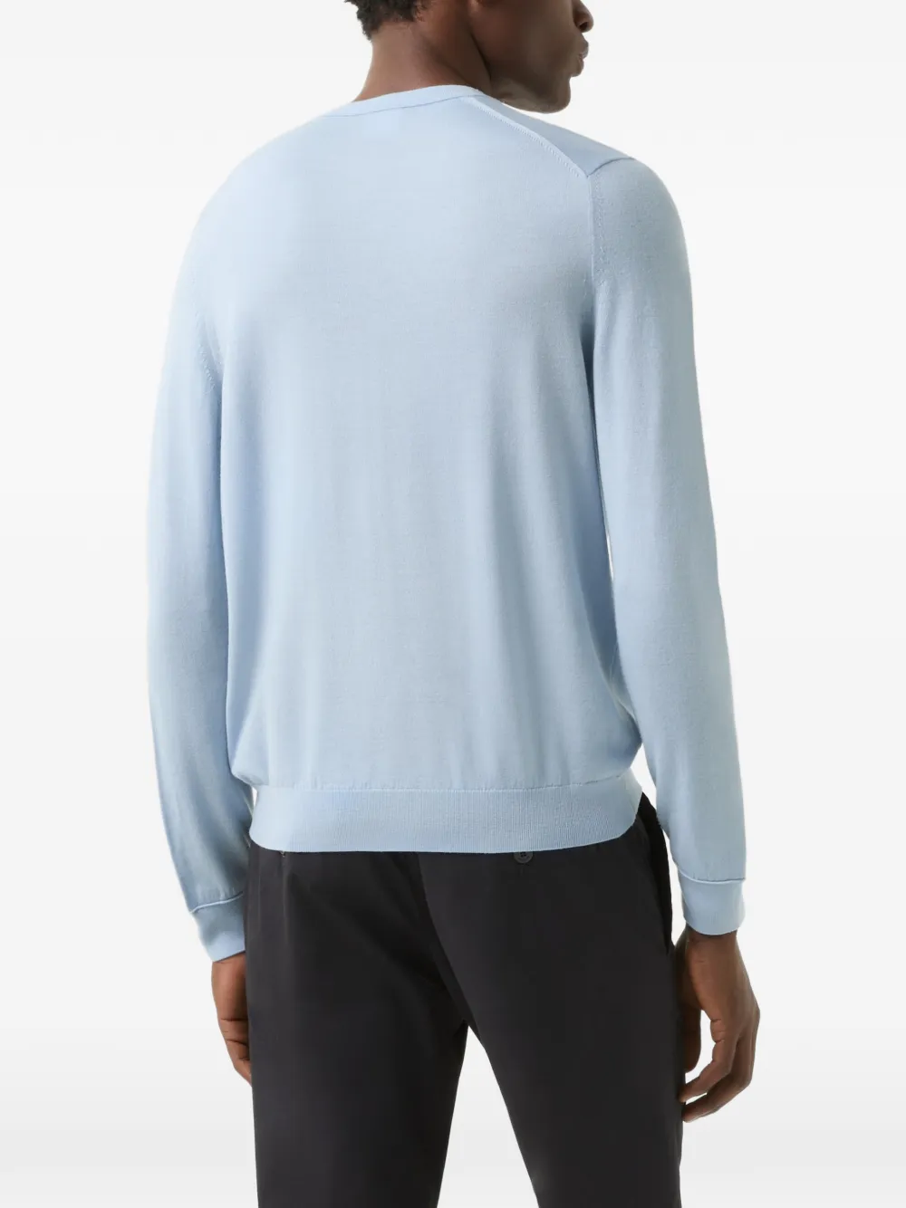 BOGNER Ottoman-detail crew-neck sweater Blauw