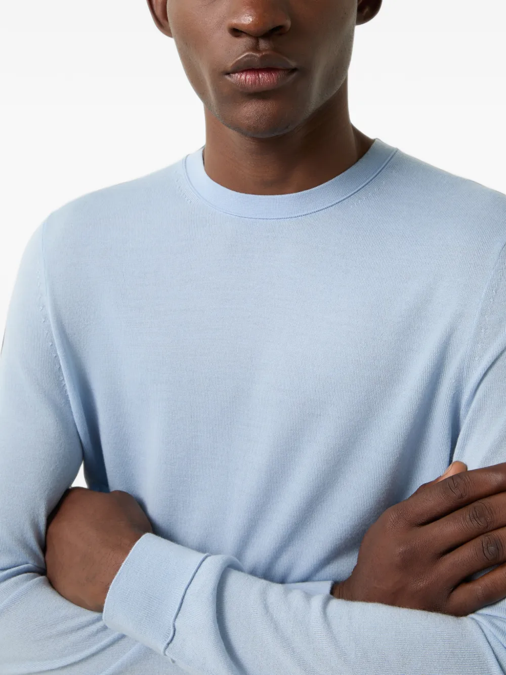 BOGNER Ottoman-detail crew-neck sweater Blauw