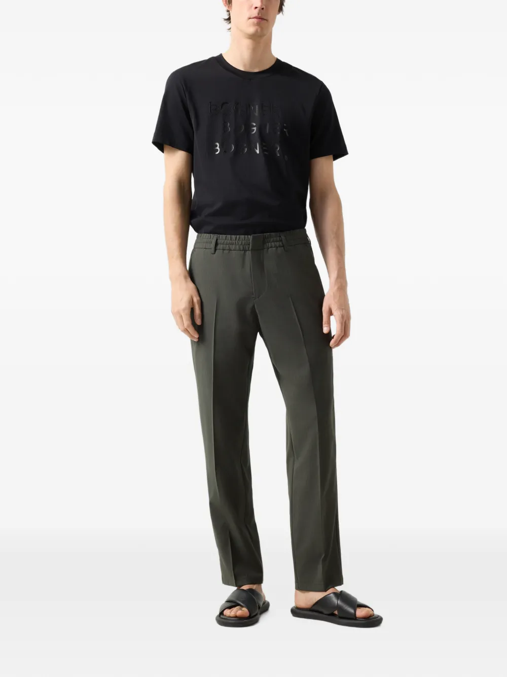 BOGNER Marcus pressed-crease trousers Groen