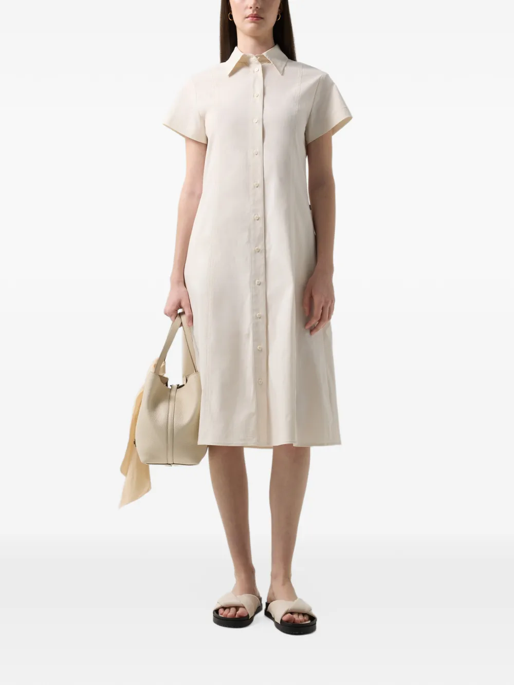 BOGNER Neuwies Keiko grained leather bucket bag Beige