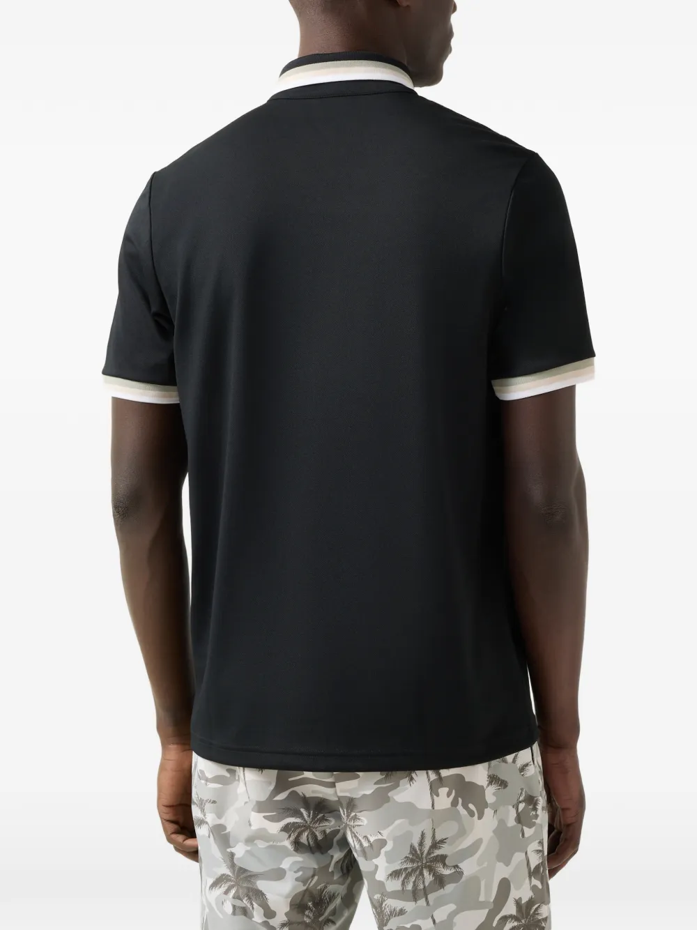 BOGNER Arik striped-trim polo shirt Zwart