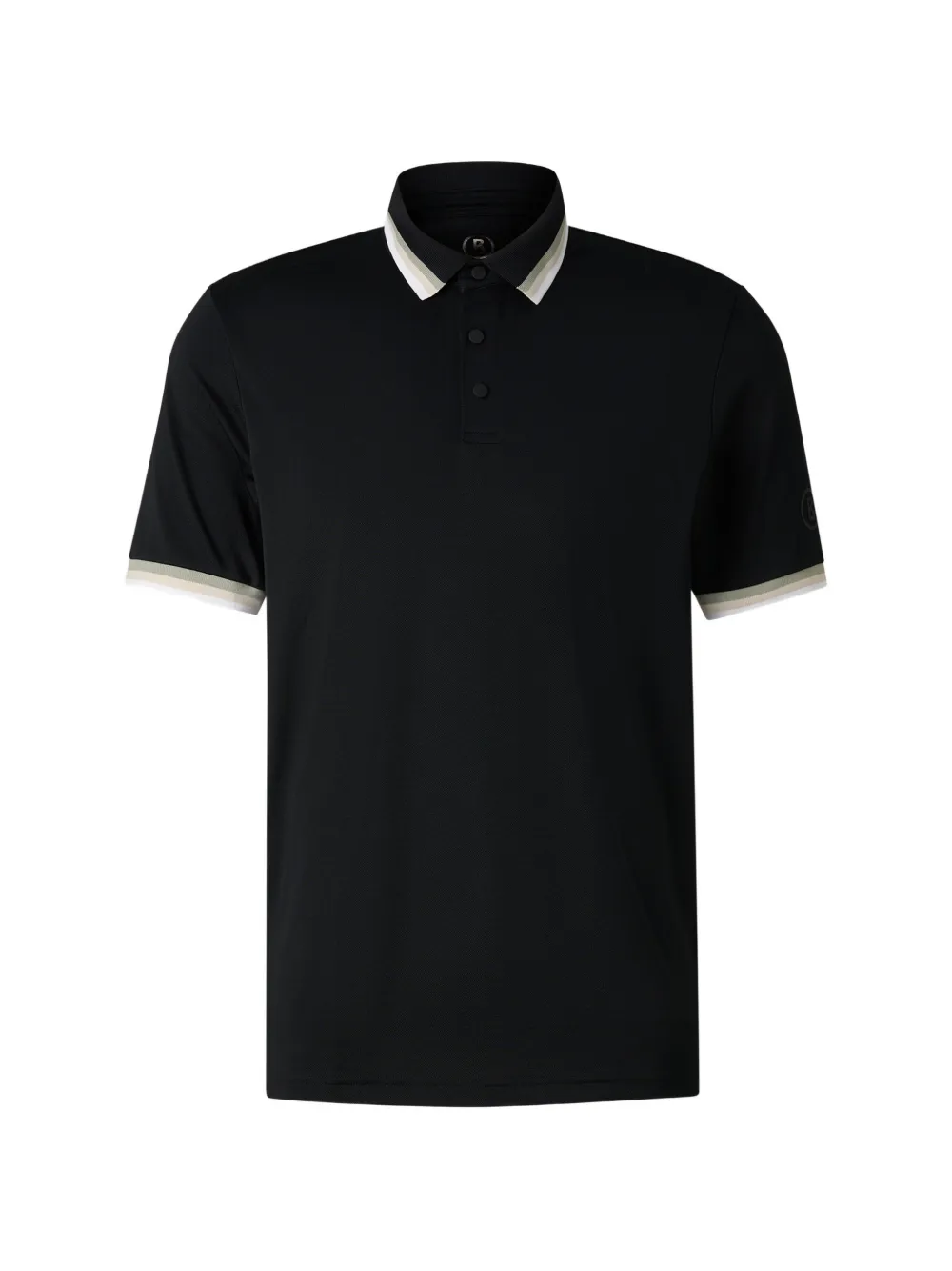 BOGNER Arik striped-trim polo shirt Zwart