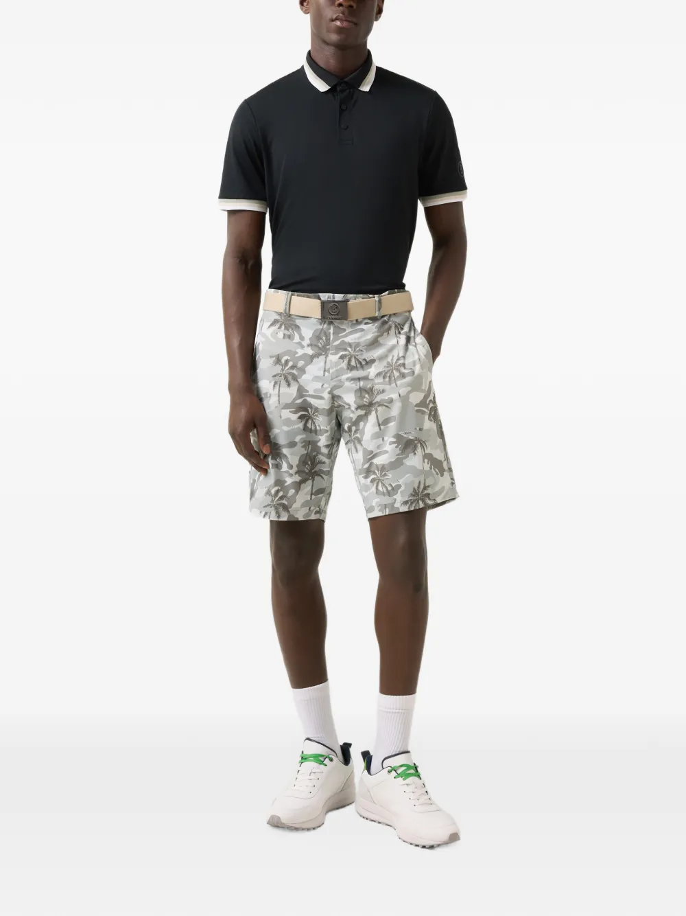 BOGNER Arik striped-trim polo shirt Zwart