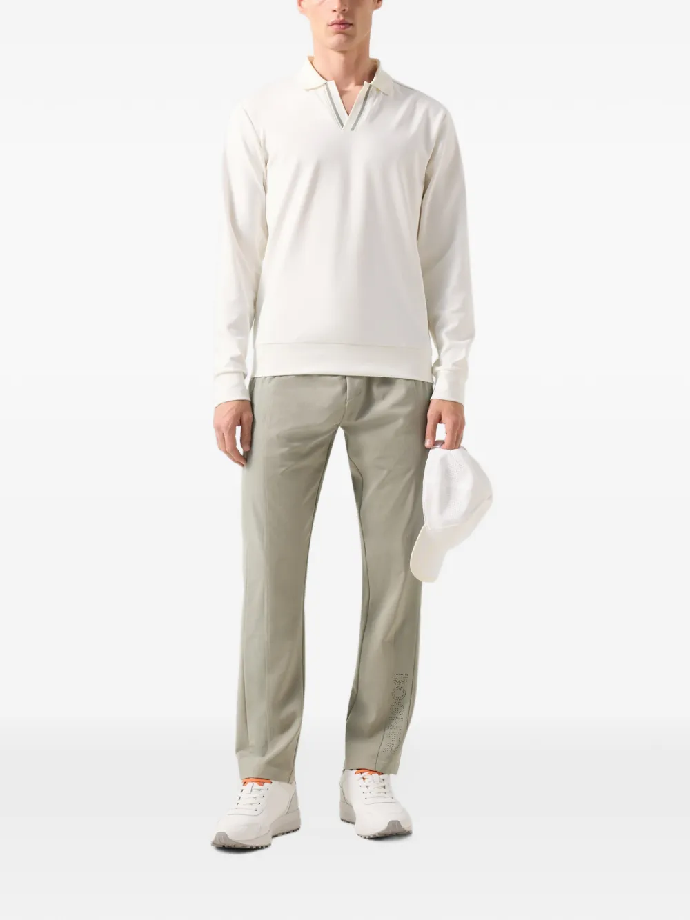 BOGNER Cajus striped-trim sweatshirt Wit