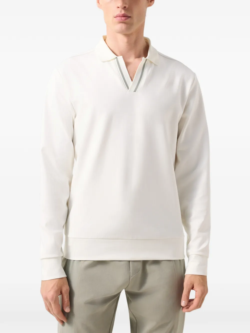 BOGNER Cajus striped-trim sweatshirt Wit