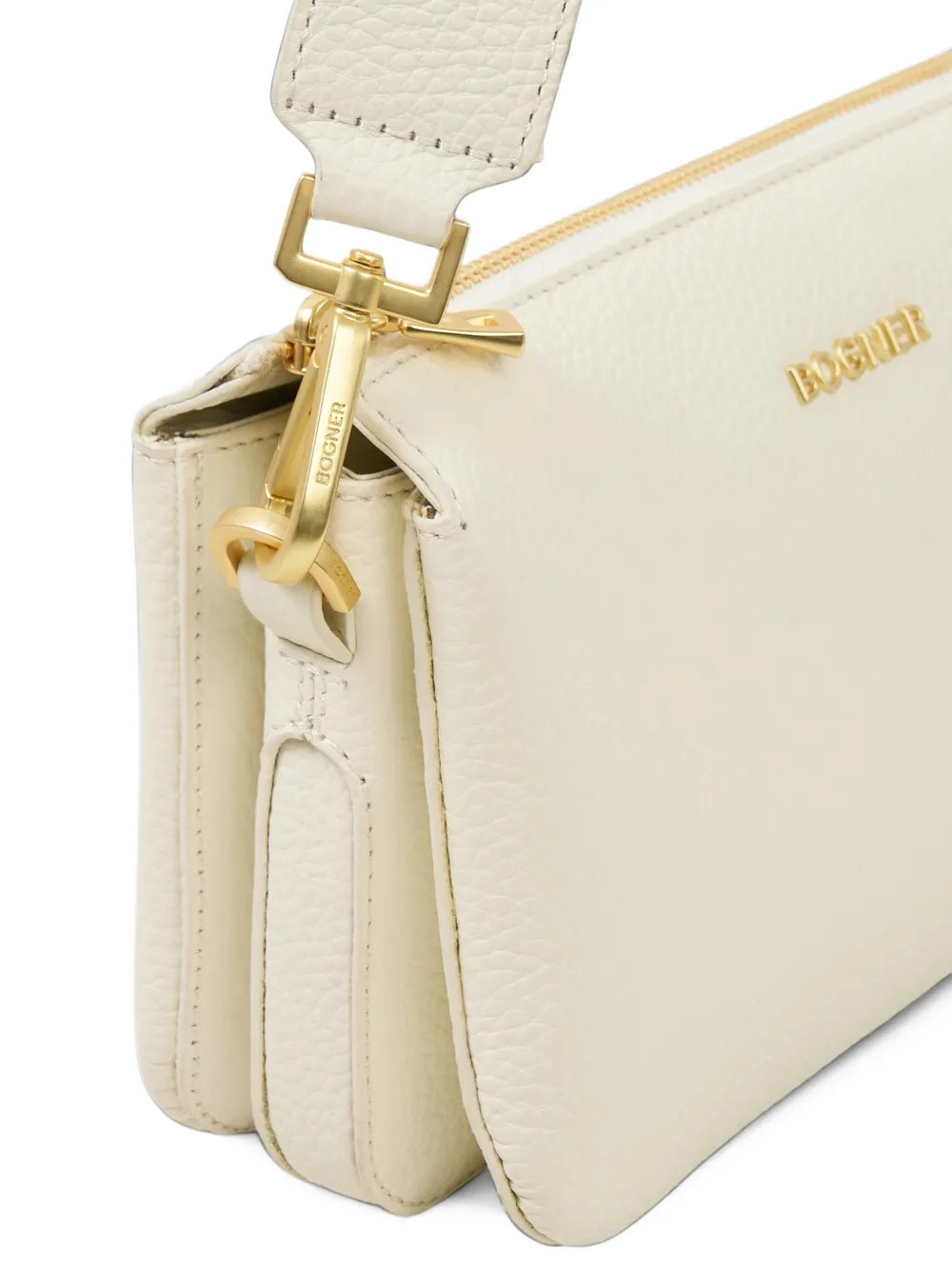 BOGNER Wallis Taja grained leather shoulder bag Beige