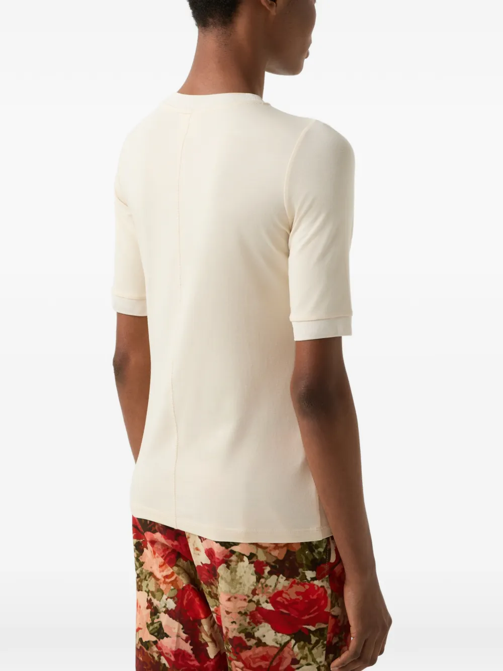 BOGNER Alexi ribbed-trim T-shirt Beige