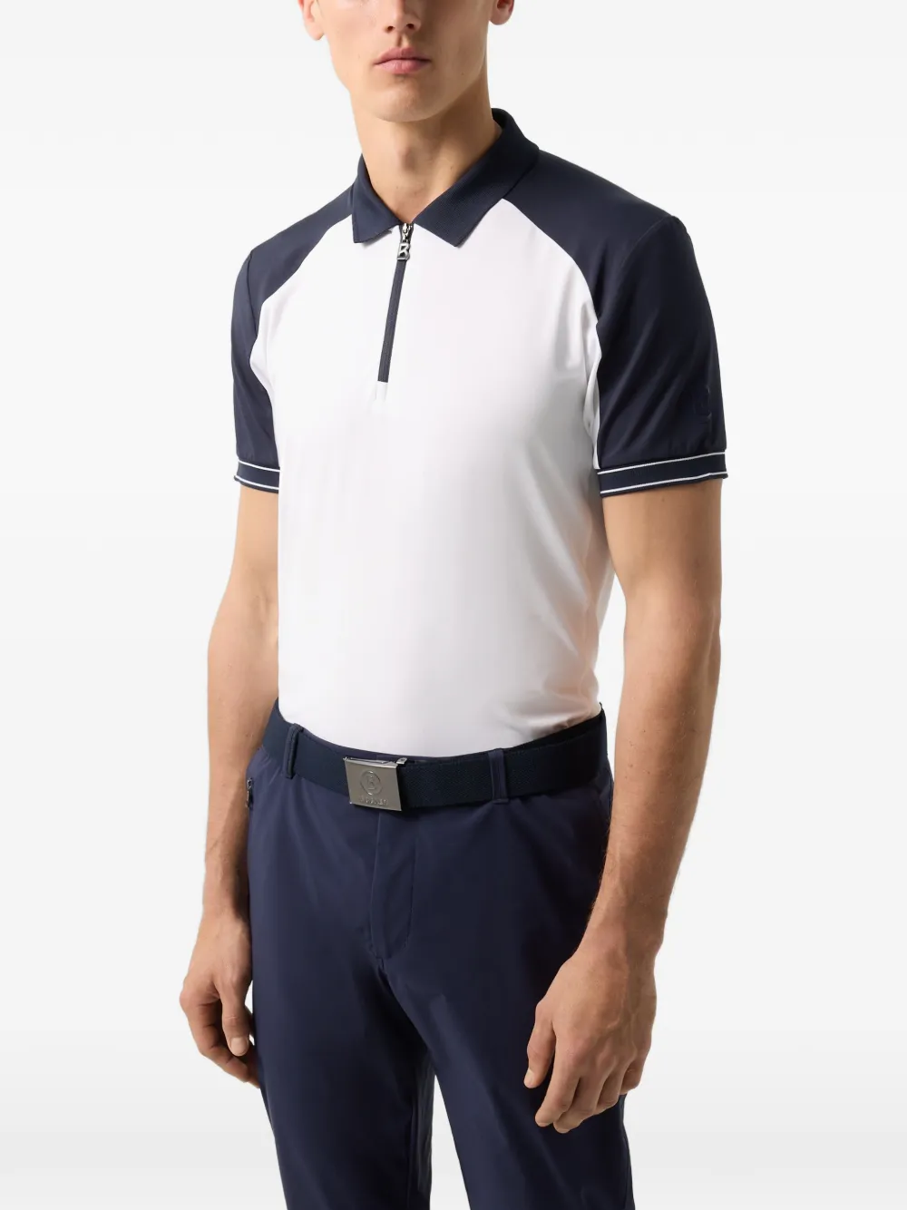 BOGNER Fabius zip-up polo shirt Wit