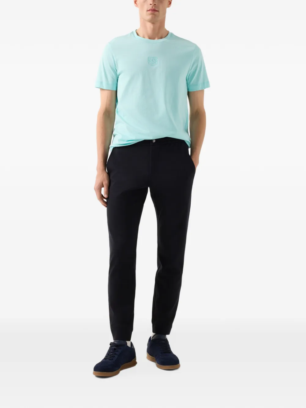 BOGNER Boris logo-plaque trousers Blauw