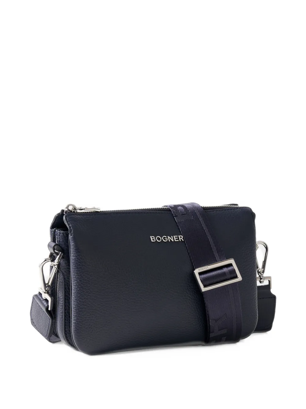 BOGNER Wallis Taja grained leather shoulder bag Blauw