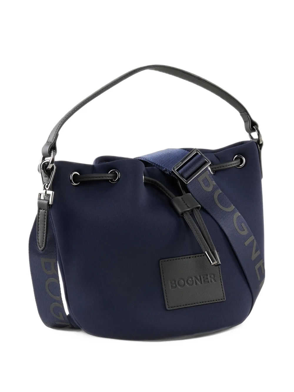 BOGNER Alvier Ines logo-patch bucket bag Blauw