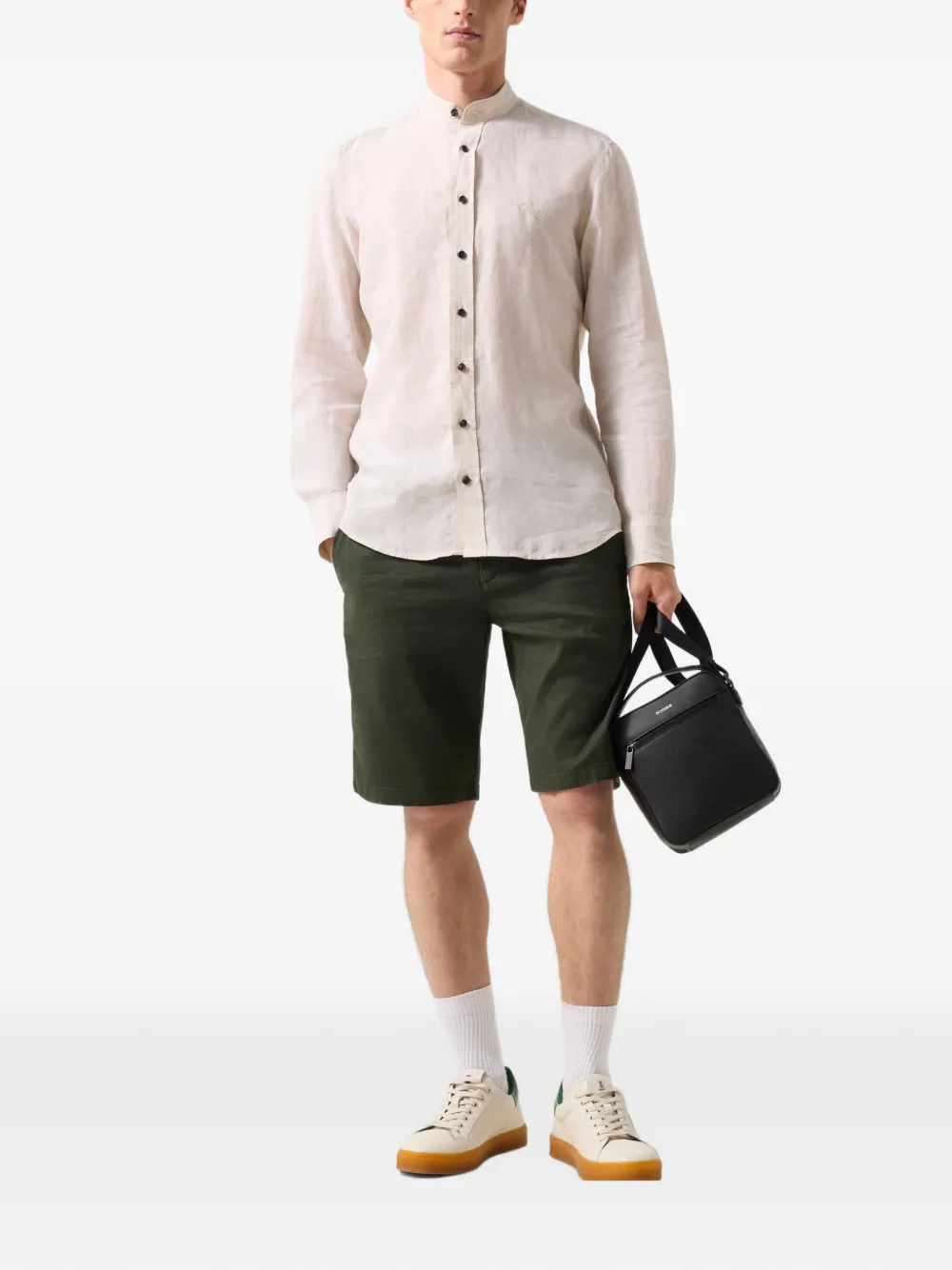 BOGNER Raphi band-collar shirt Beige