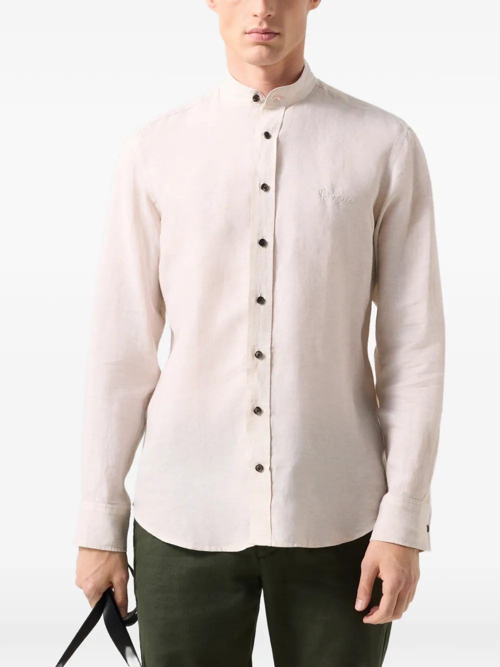 BOGNER Raphi band-collar shirt Beige