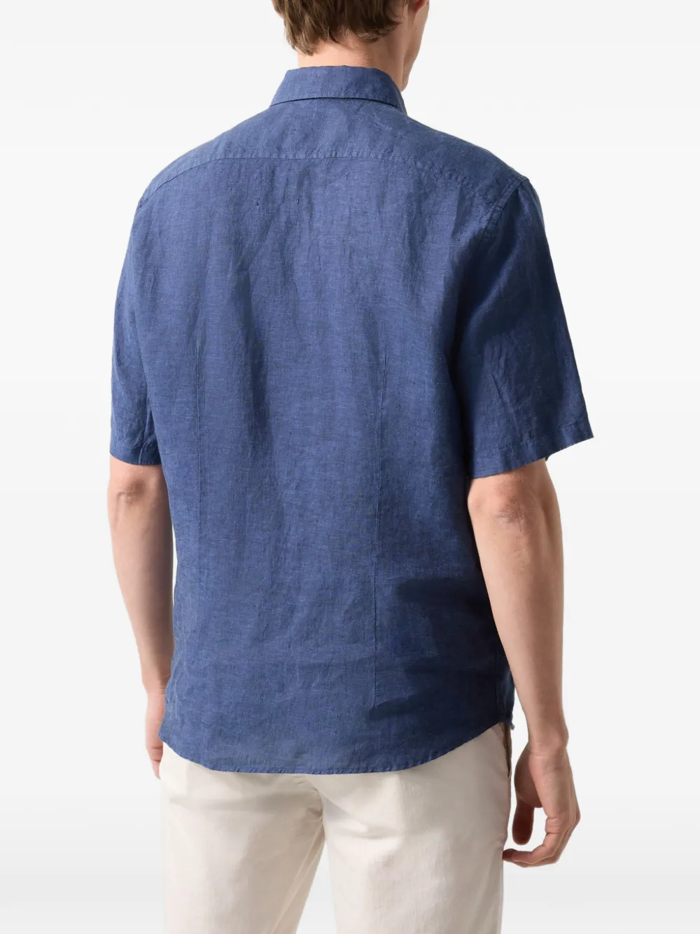 BOGNER button-down short-sleeved shirt Blauw