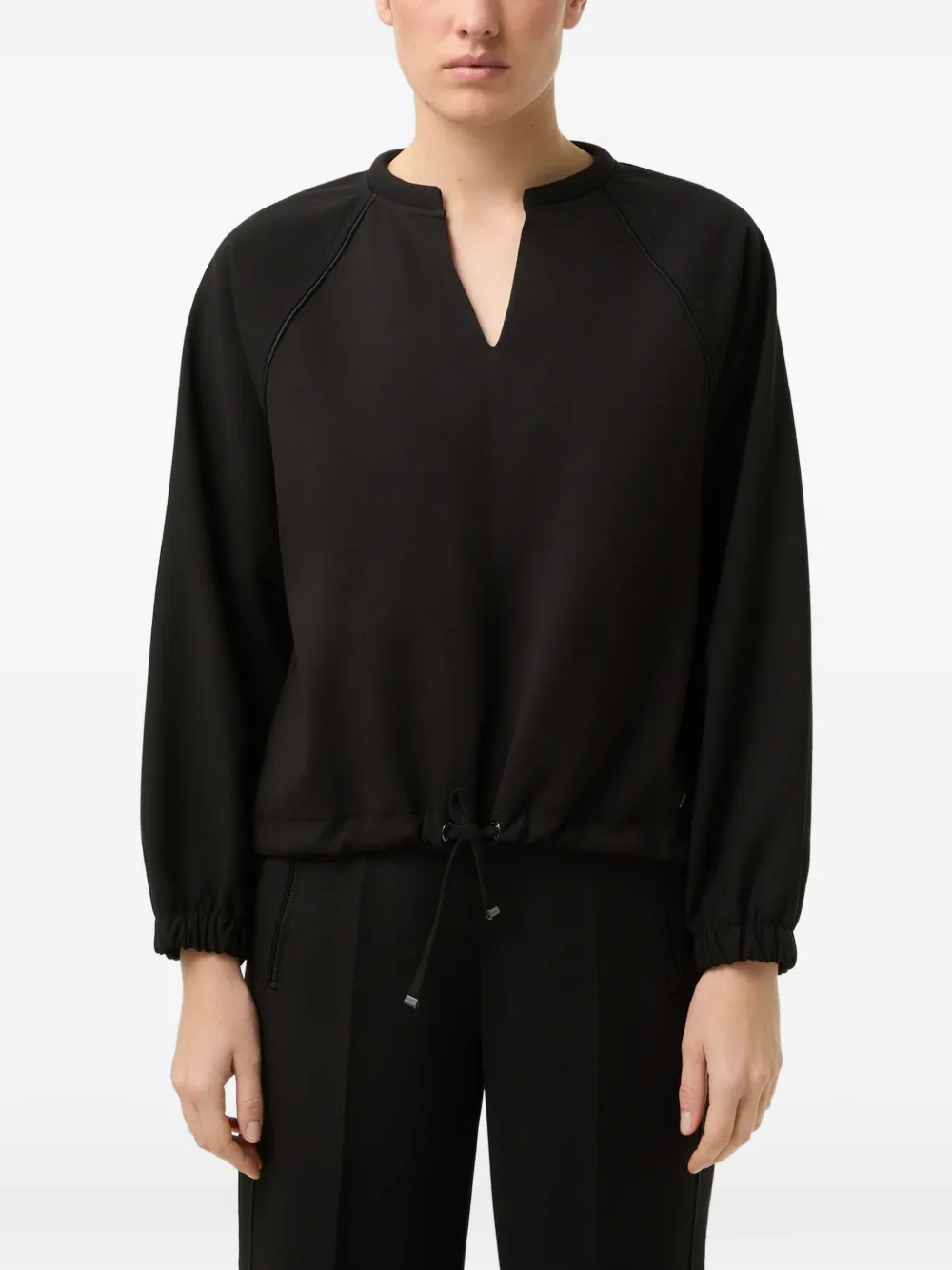 BOGNER Britney raglan-sleeve drawstring-hem sweatshirt Zwart