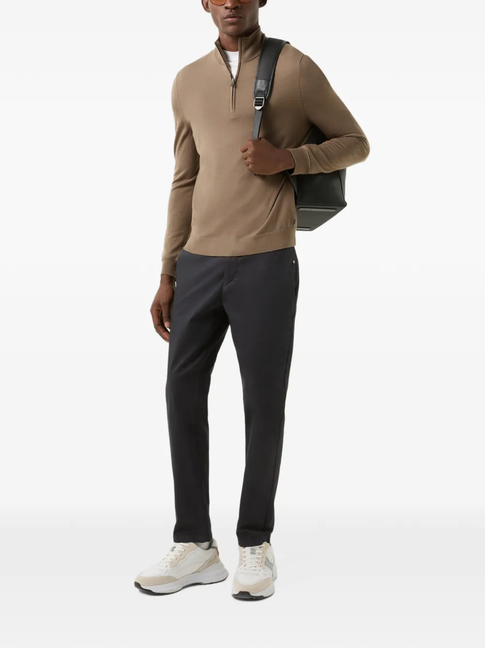 BOGNER Ouri troyer-collar sweater Beige
