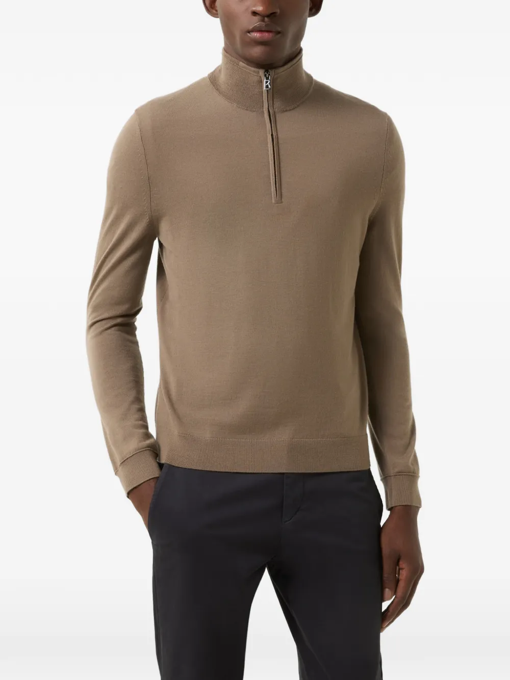BOGNER Ouri troyer-collar sweater Beige