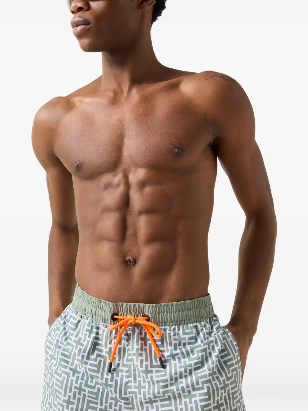 BOGNER FIRE+ICE logo-print Nelson swim shorts Groen
