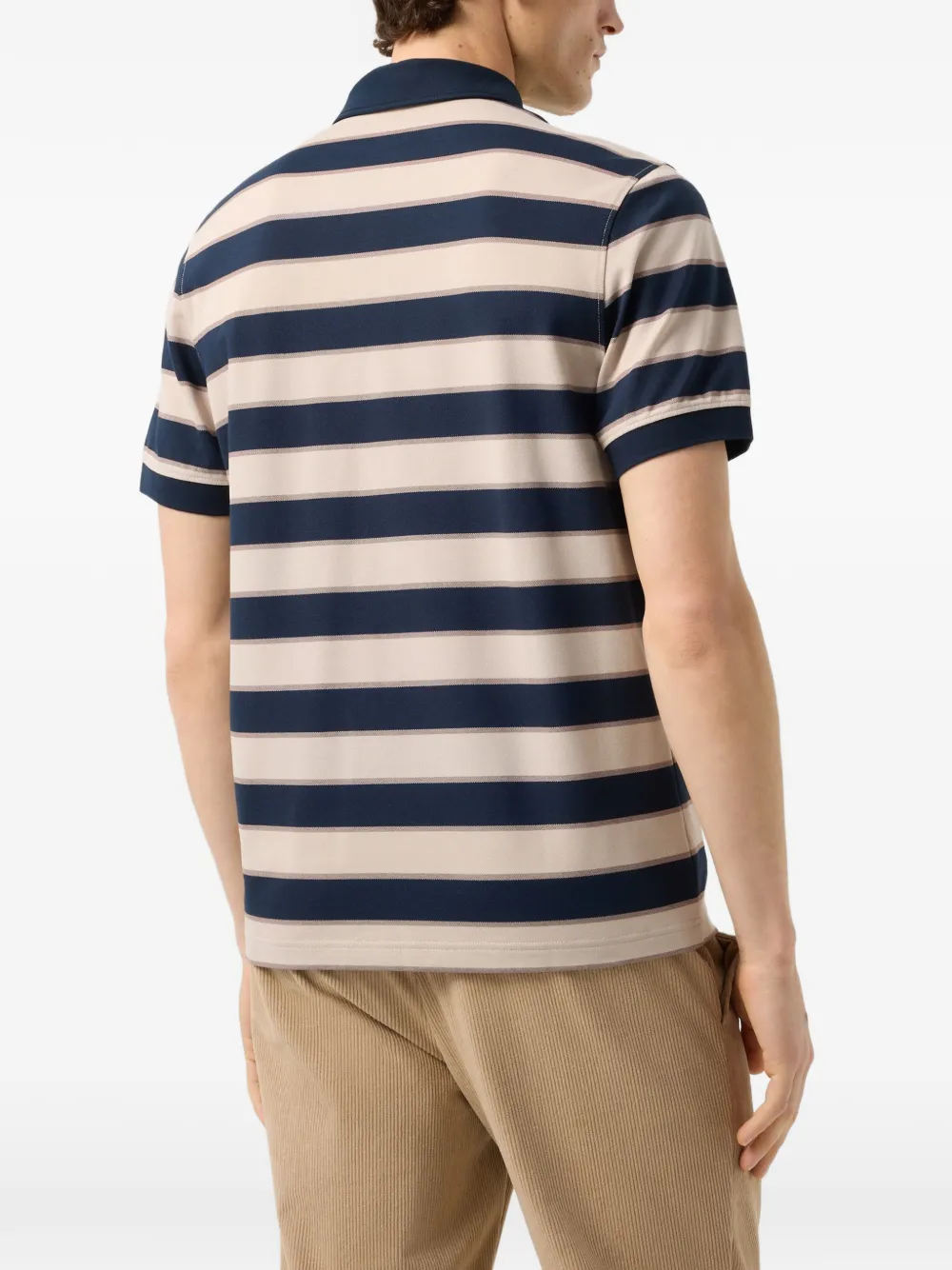 BOGNER Timo striped piqué polo shirt Beige