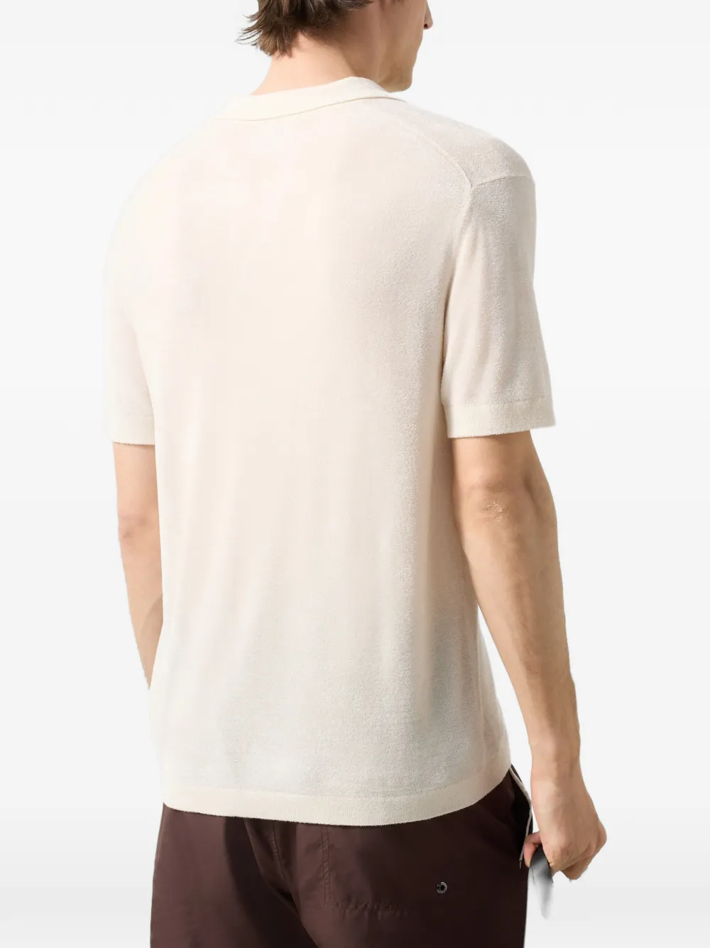 BOGNER Finn chenille-knit polo shirt Beige