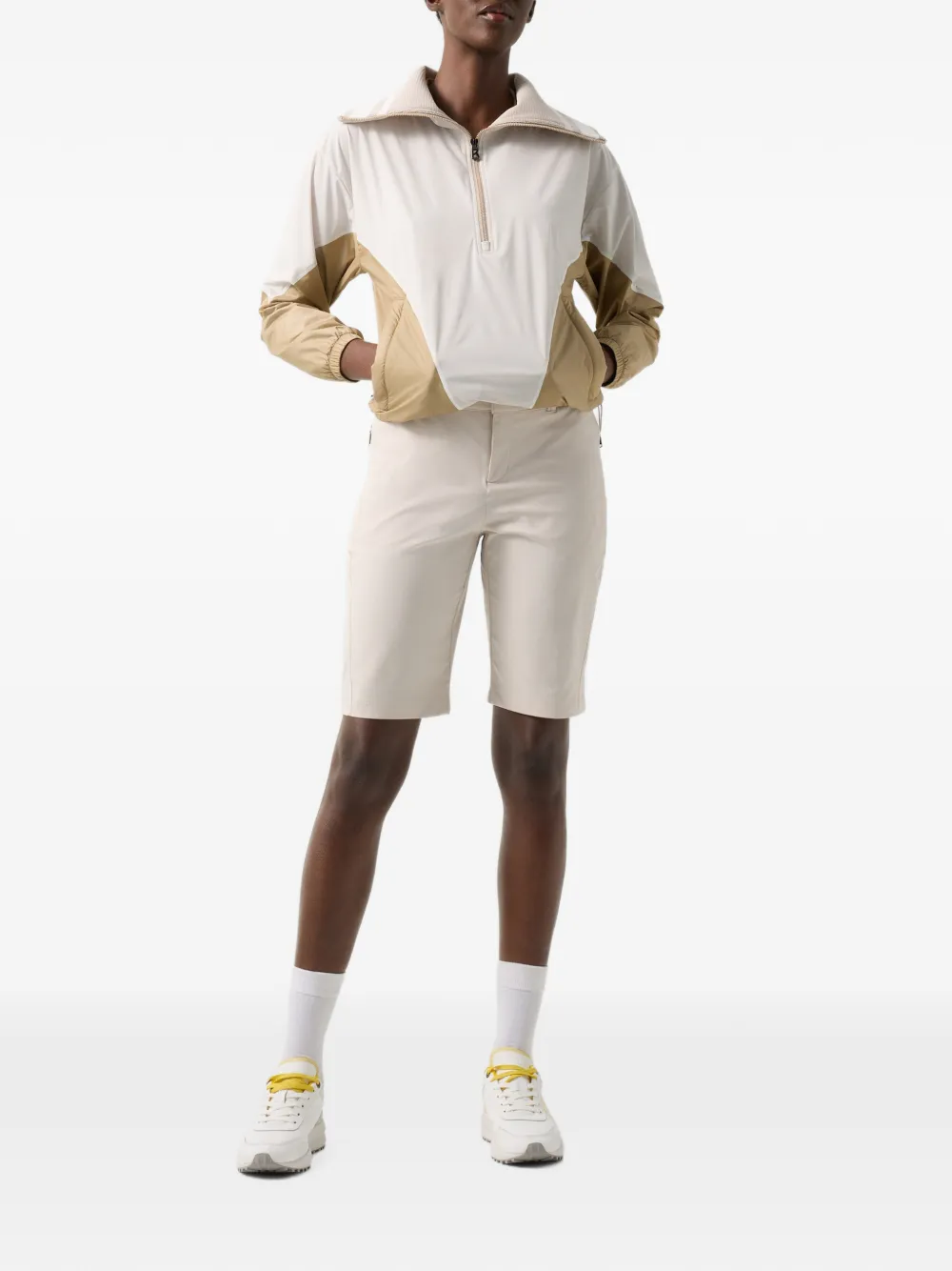 BOGNER Betty colour-block quarter-zip jacket Beige