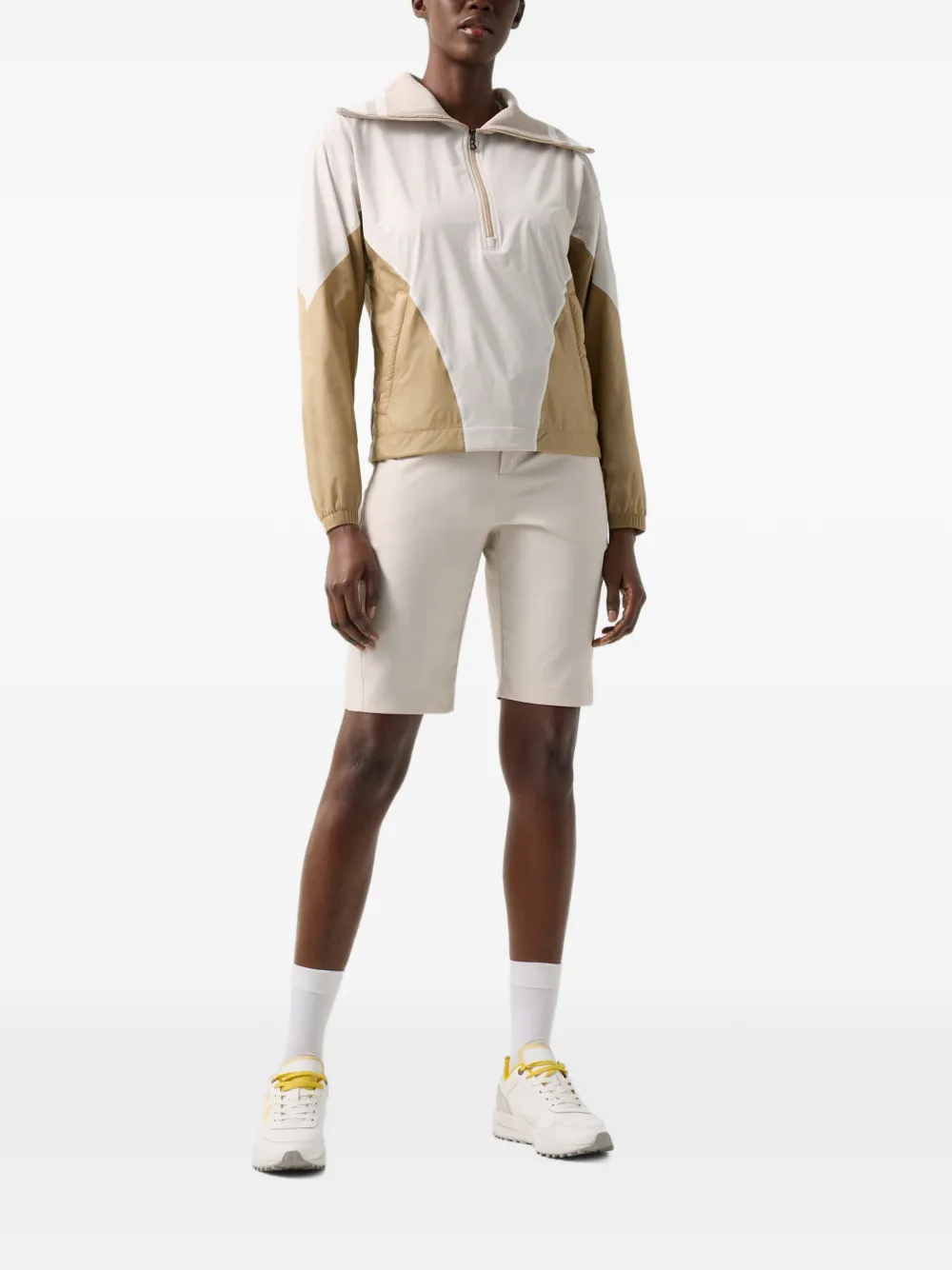 BOGNER Betty colour-block quarter-zip jacket Beige